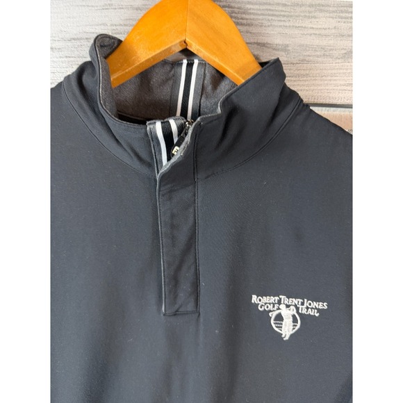 FootJoy Shirt Jacket Mens M Robert Trent Jones Golf Trail Black 1/4 Zip Pullover - Picture 2 of 9